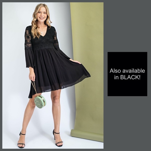 Easel "Sultry Dance" Boho Mini Dress Crochet Lace Fitted Bodice & Slinky Skirt - Picture 13 of 14